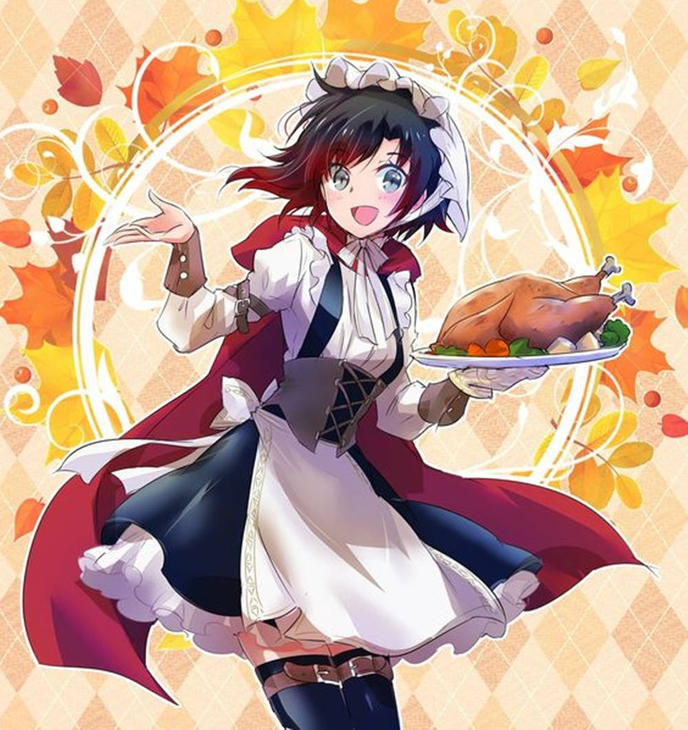Rwby Ruby Maid Outfit Anime Thanksgiving Pfp Background