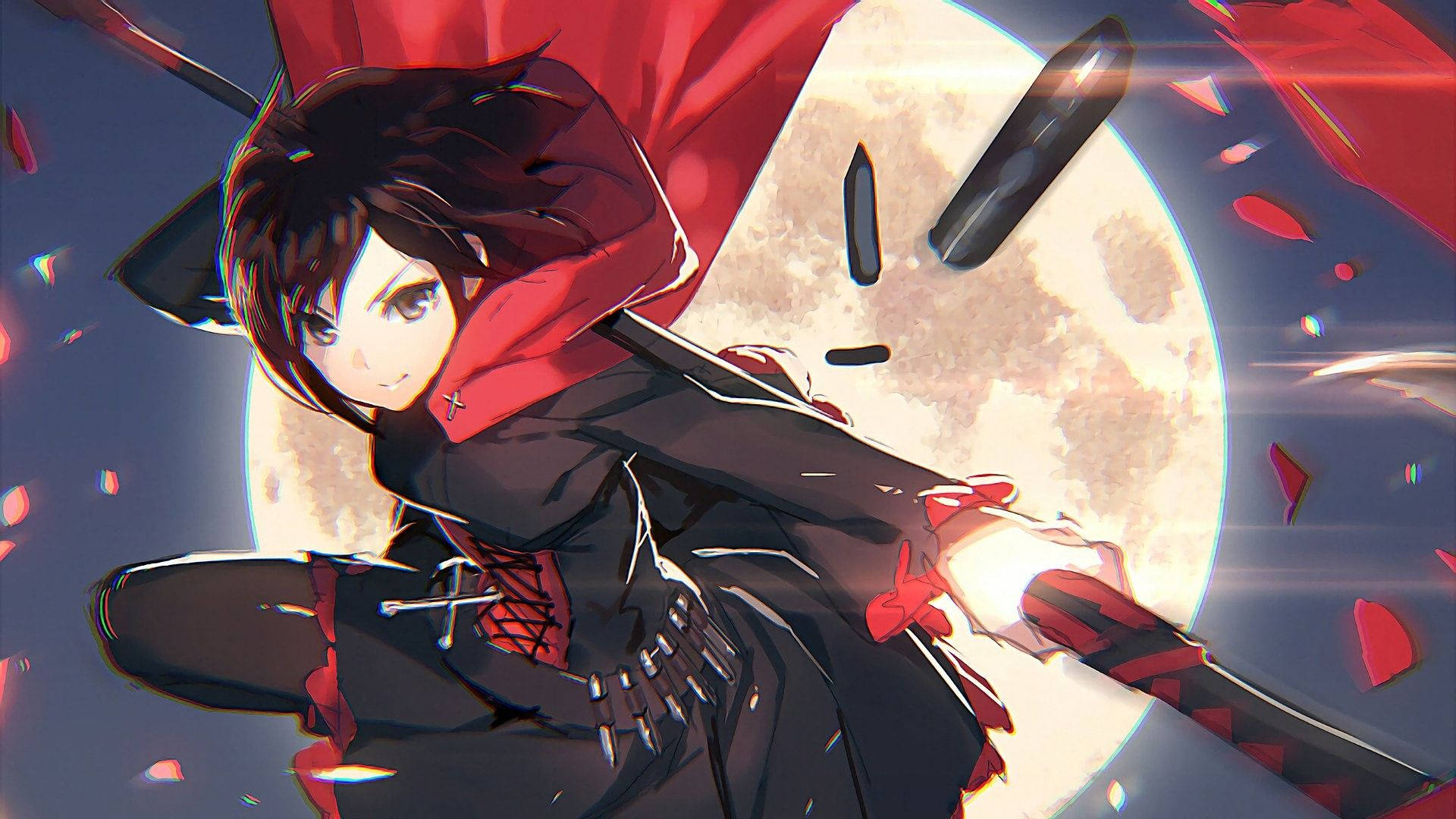Rwby Ruby Rose Mid-action Fight Background