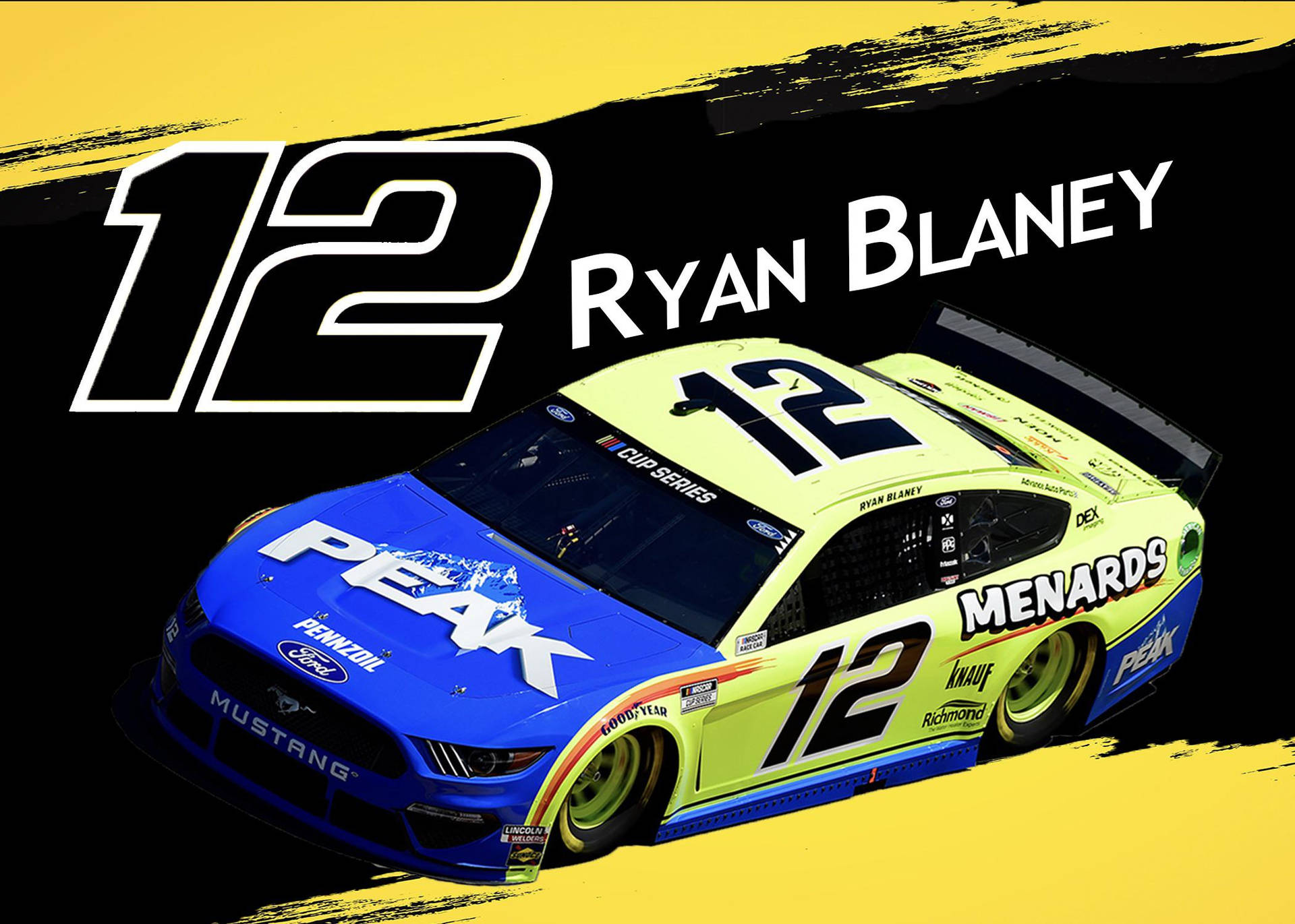 Ryan Blaney Race Car 12 Wallpaper