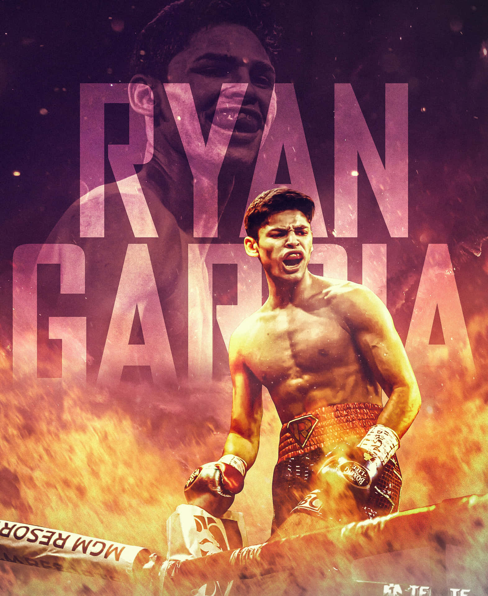 Ryan Garcia Flaming Wallpaper