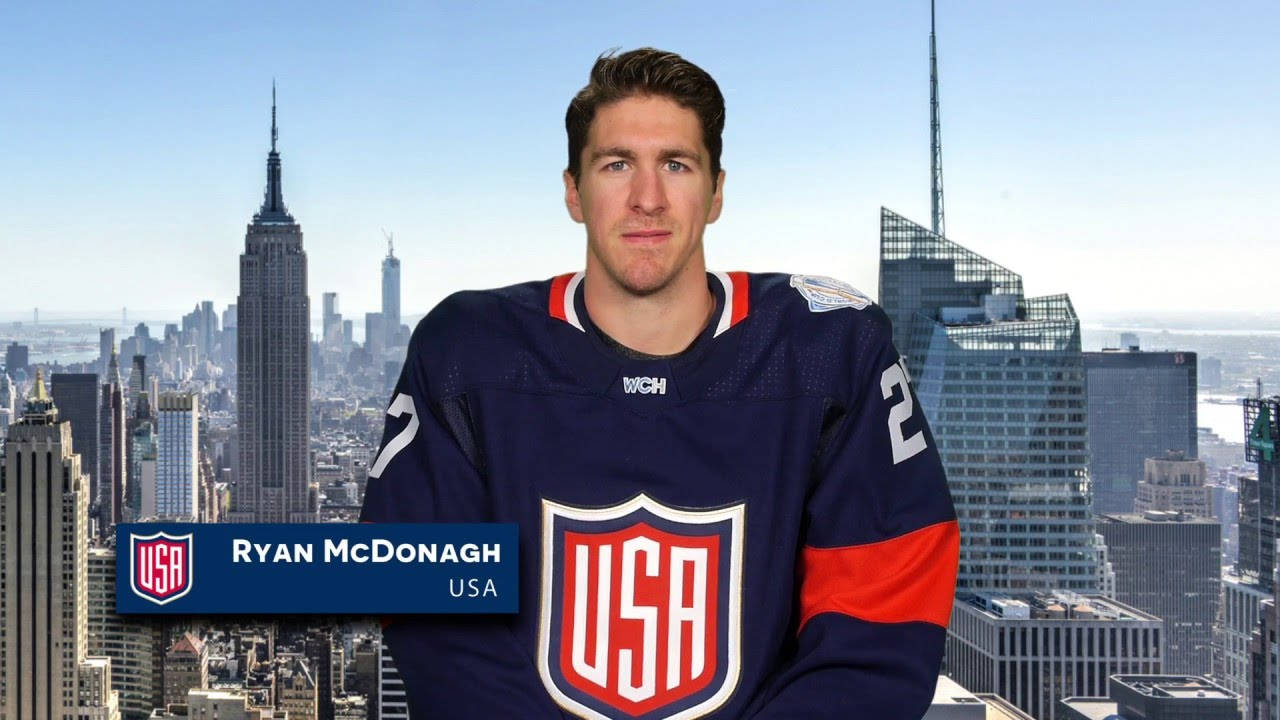 Ryan McDonagh Is Hockey Team USA Skrivebordsbaggrund Wallpaper