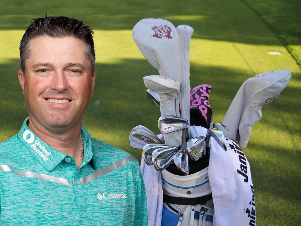 Ryan Palmer Head Shot And Golf Bag Wallpaper