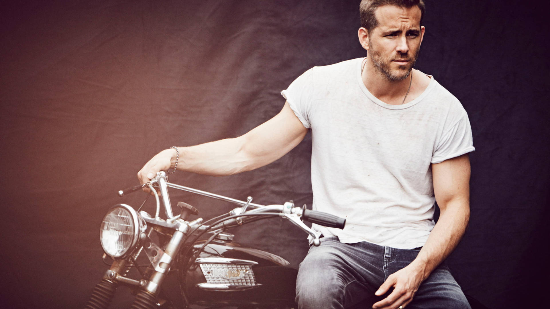 Ryan Reynolds On Motorcycle