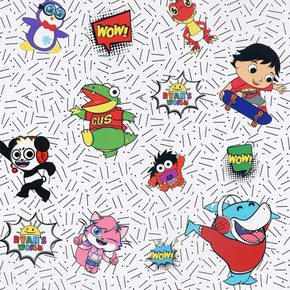 A White Sheet With Cartoon Characters On It Wallpaper