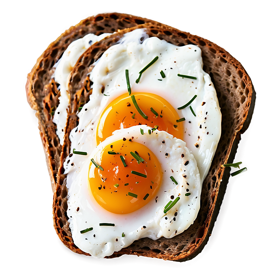 Rye Bread With Poached Eggs Png 05212024 PNG