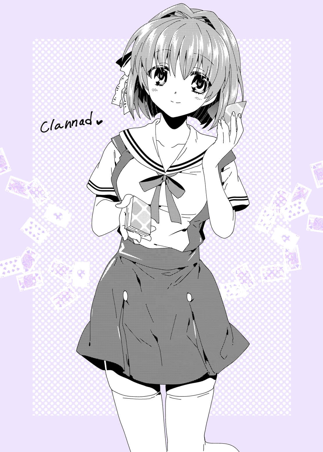 Ryou Fujibayashi - The Shy Schoolgirl From Clannad Anime Series Wallpaper