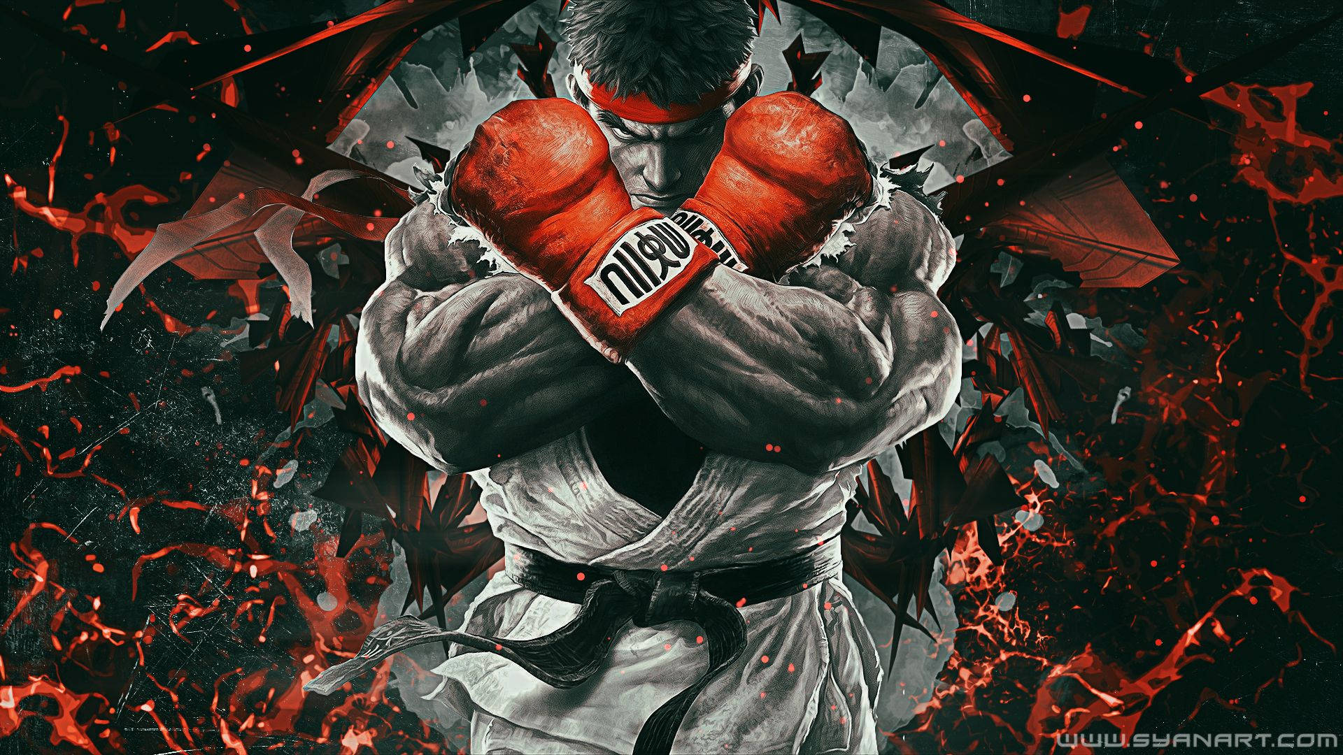 Ryu Wears Red Gloves Street Fighter Wallpaper