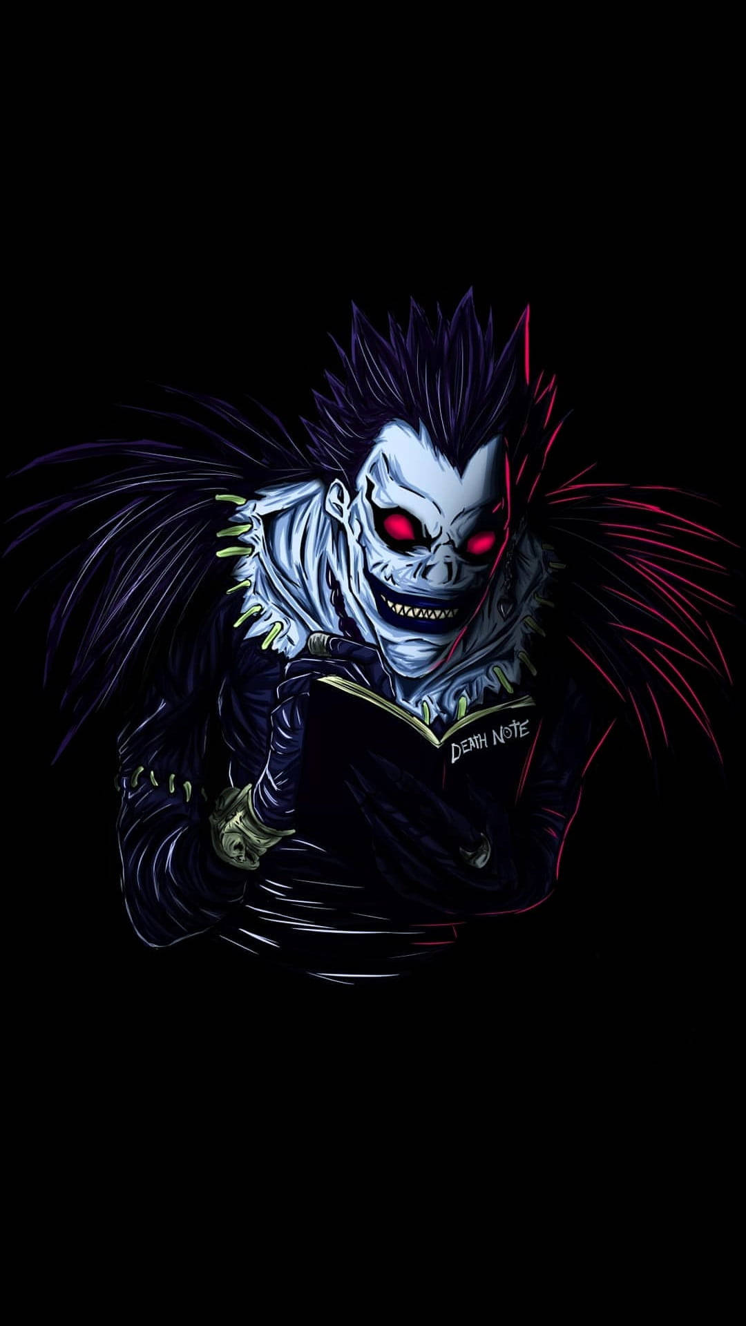 Ryuk Holding The Death Note Phone Wallpaper