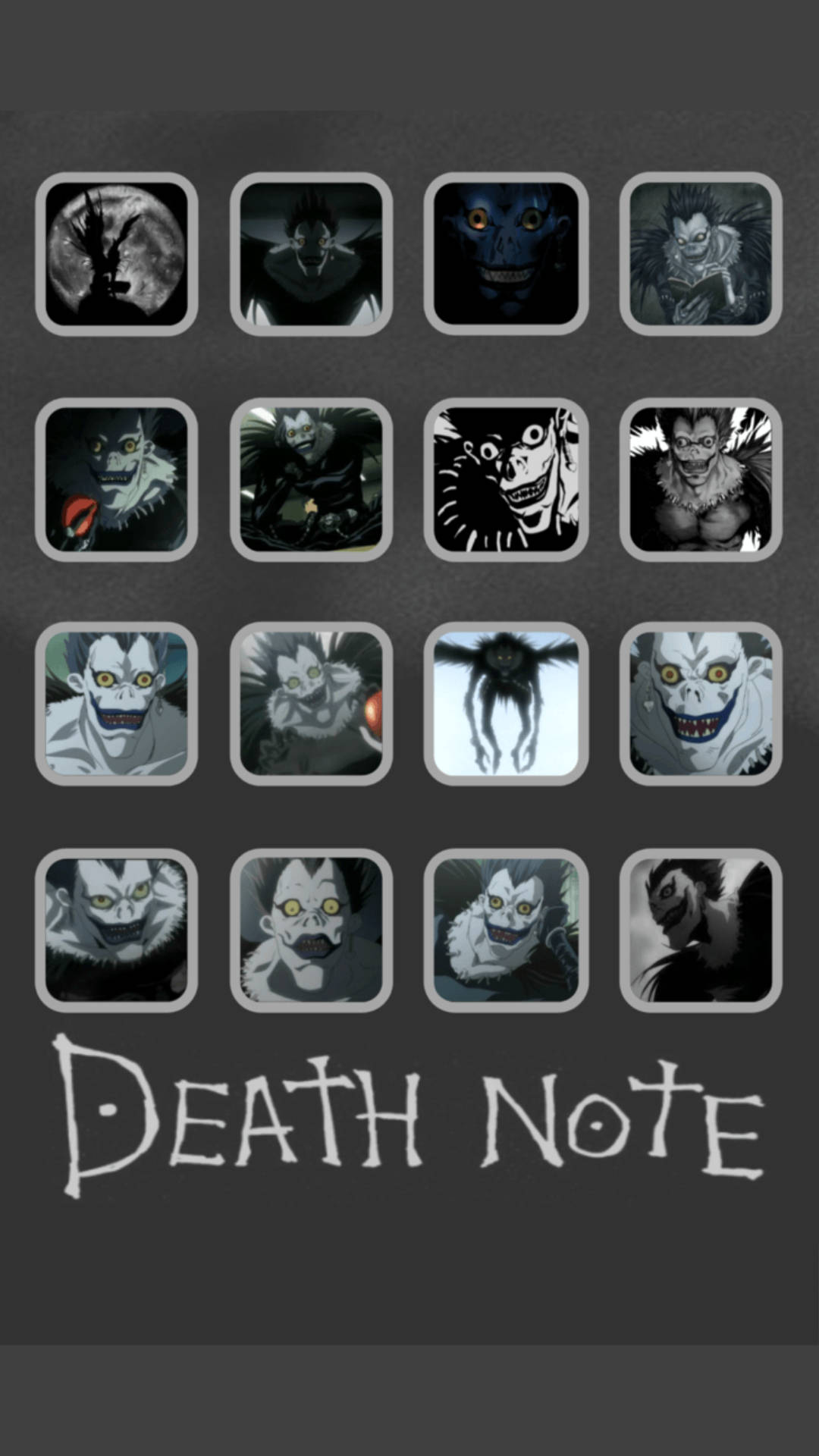 Ryuk Miniaturebilleder Fra Death Note Iphone Wallpaper