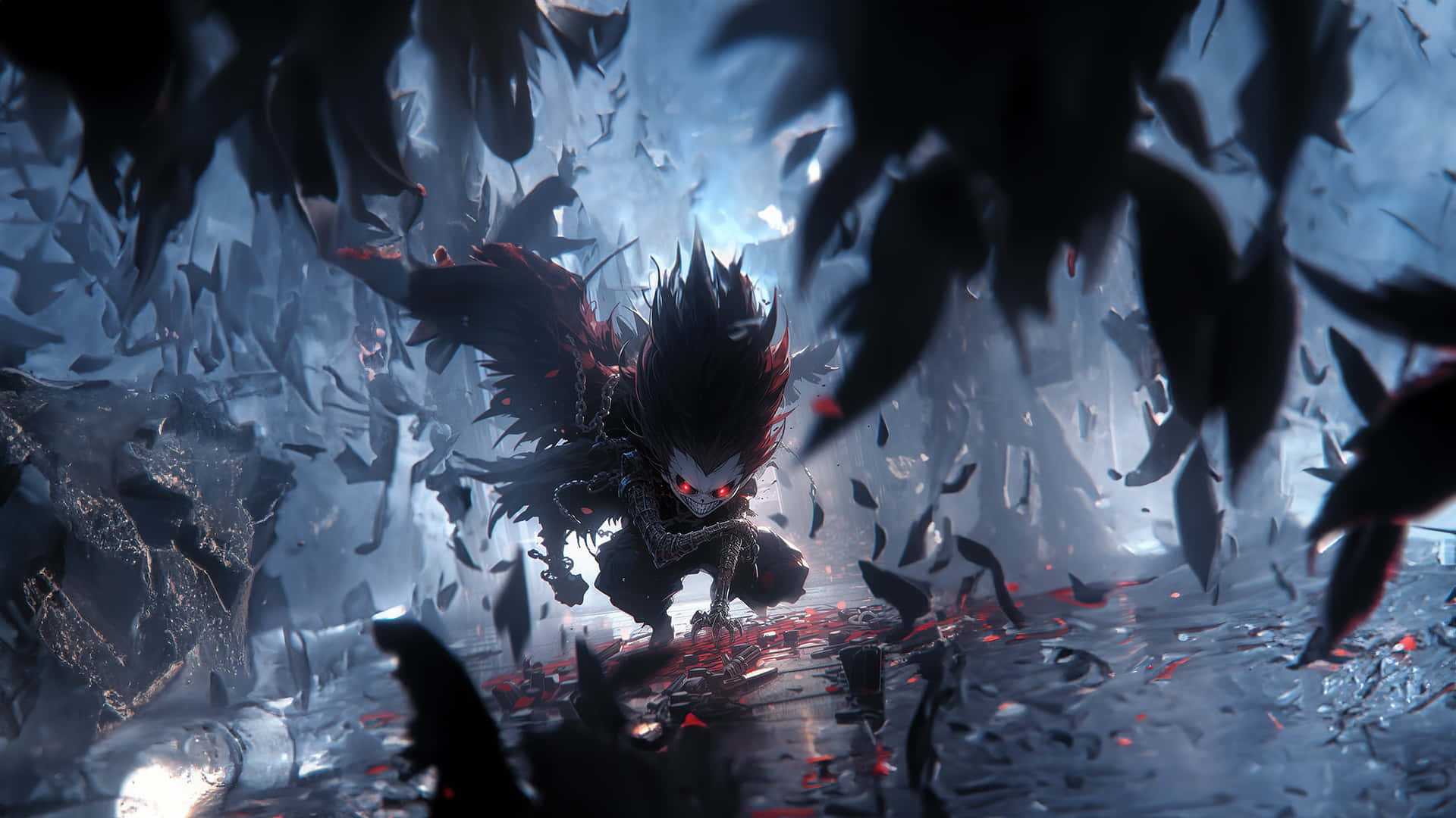 Ryuk Unleashedin Darkness Wallpaper