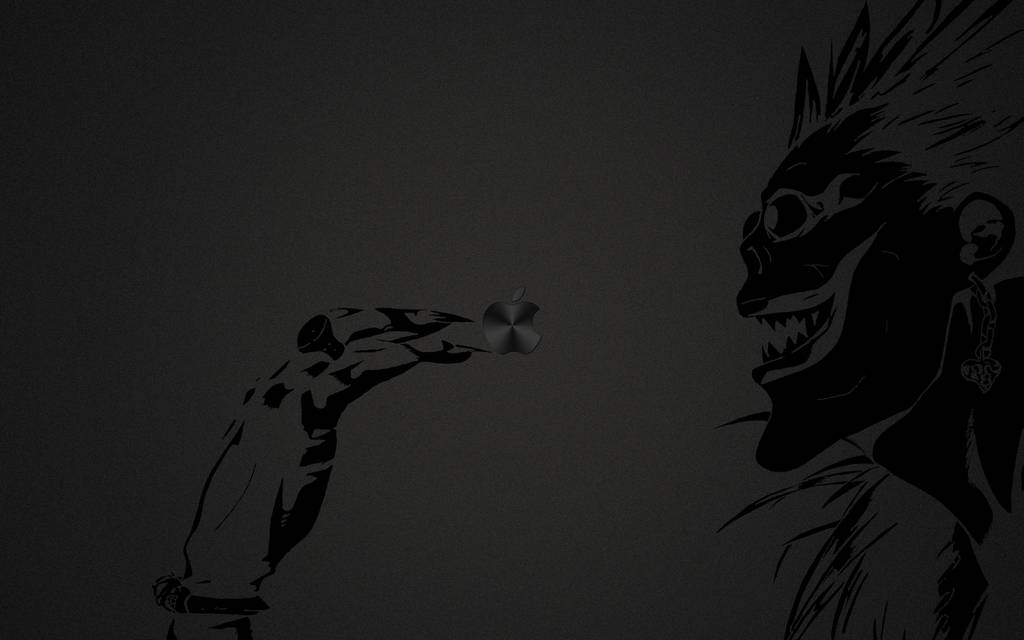 Download Anime Art Black And White Death Note Ryuk Close-Up Wallpaper |  Wallpapers.com