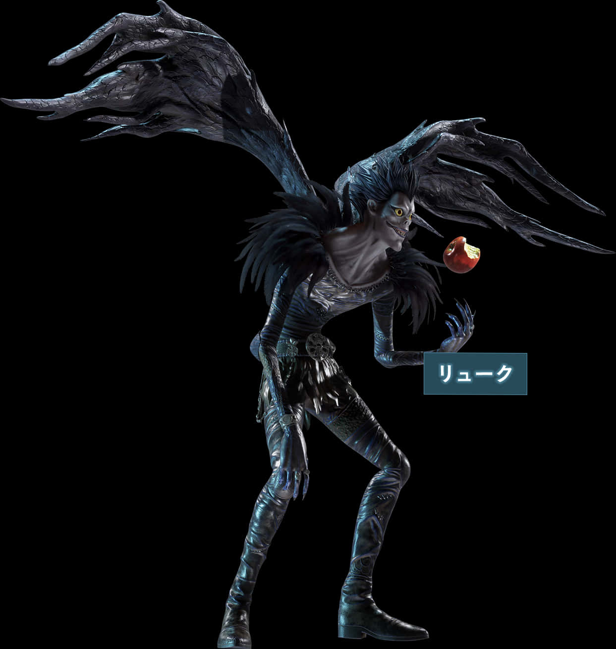 Ryuk_with_ Apple_ Death_ Note PNG