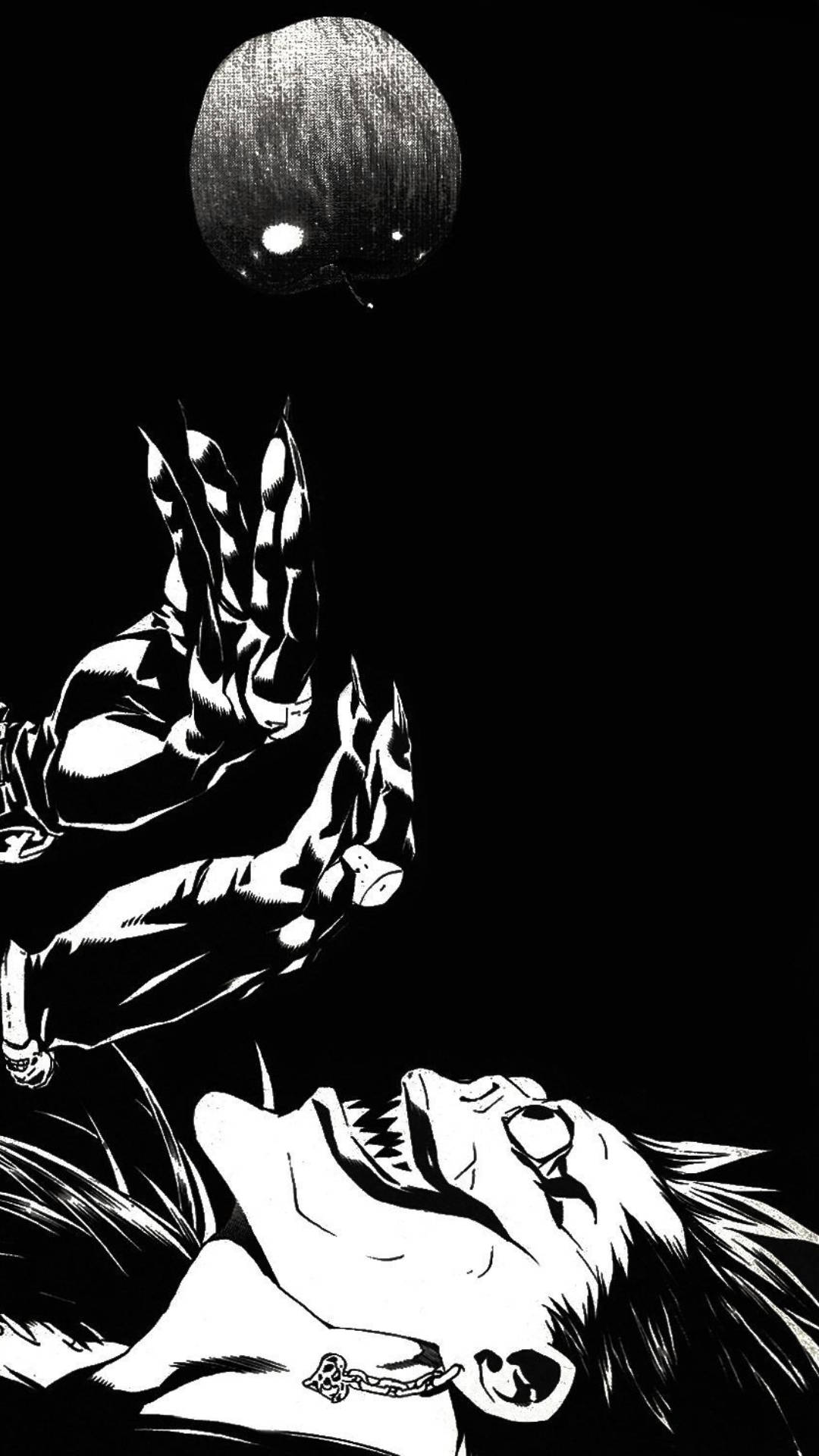 Ryuk’s Black And White Death Note iPhone Wallpaper