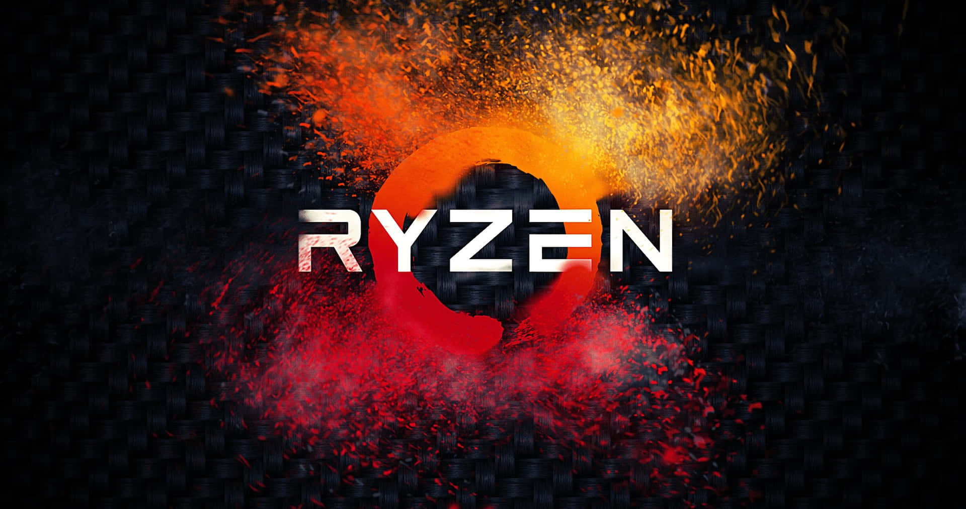 Ryzen Logo Fireand Ice Background Wallpaper