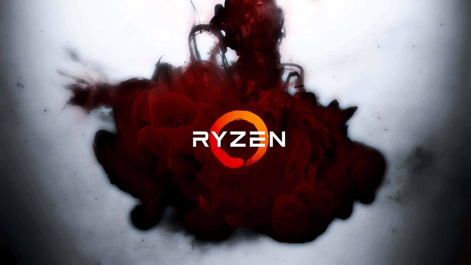 Ryzen Logo Red Ink Cloud Wallpaper