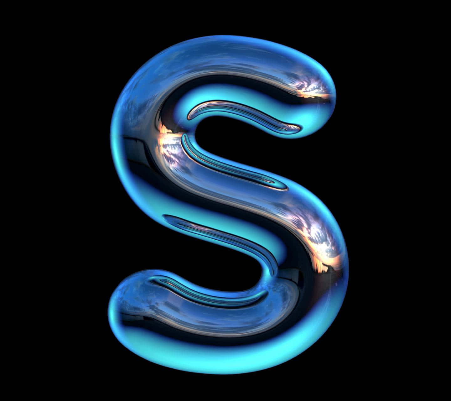 A Blue Letter S With A Blue Background