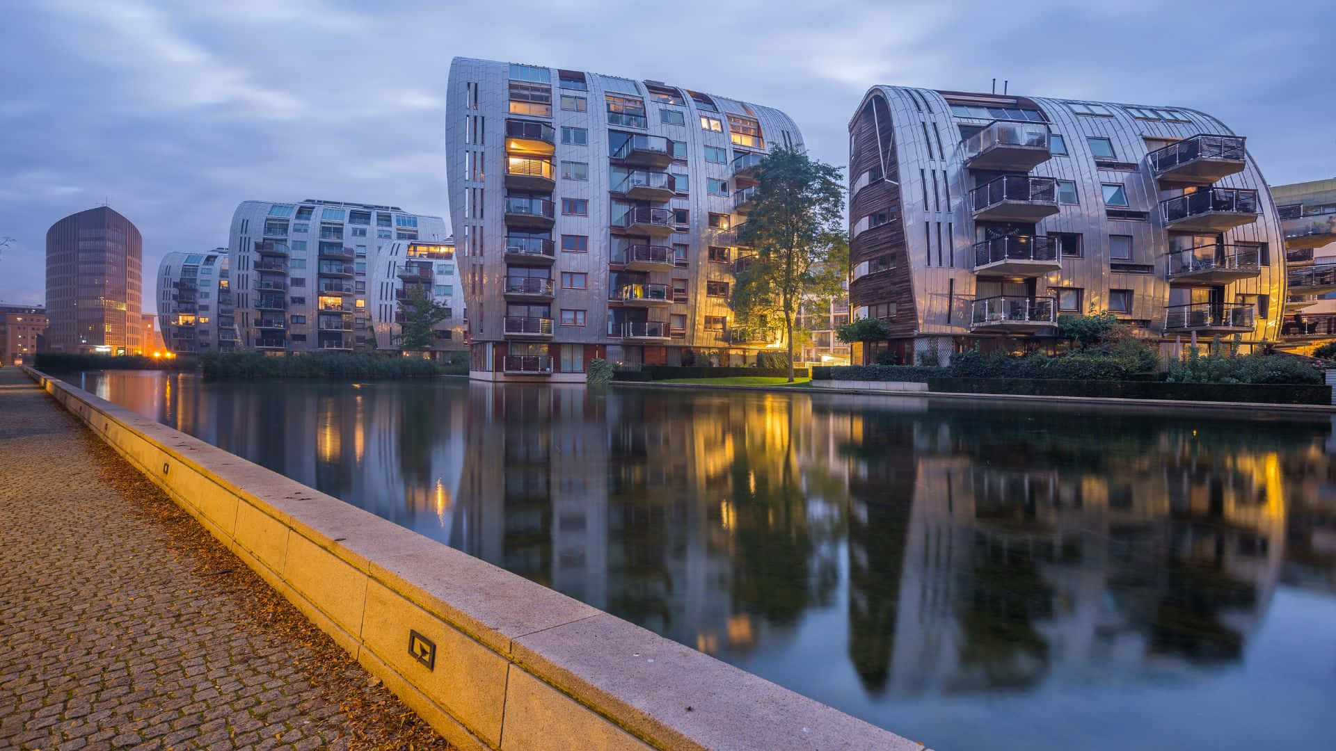 S Hertogenbosch Moderne Arkitektur Skumring Bakgrunnsbildet