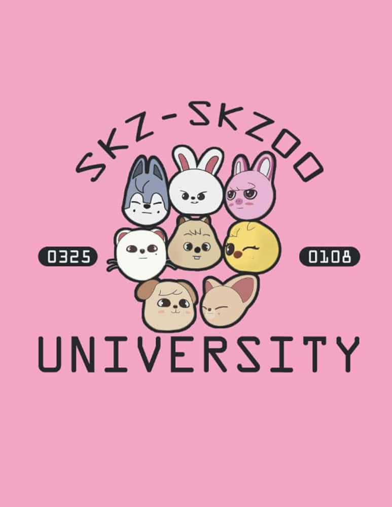 S K Z S K Z O O University Cartoon Characters Wallpaper