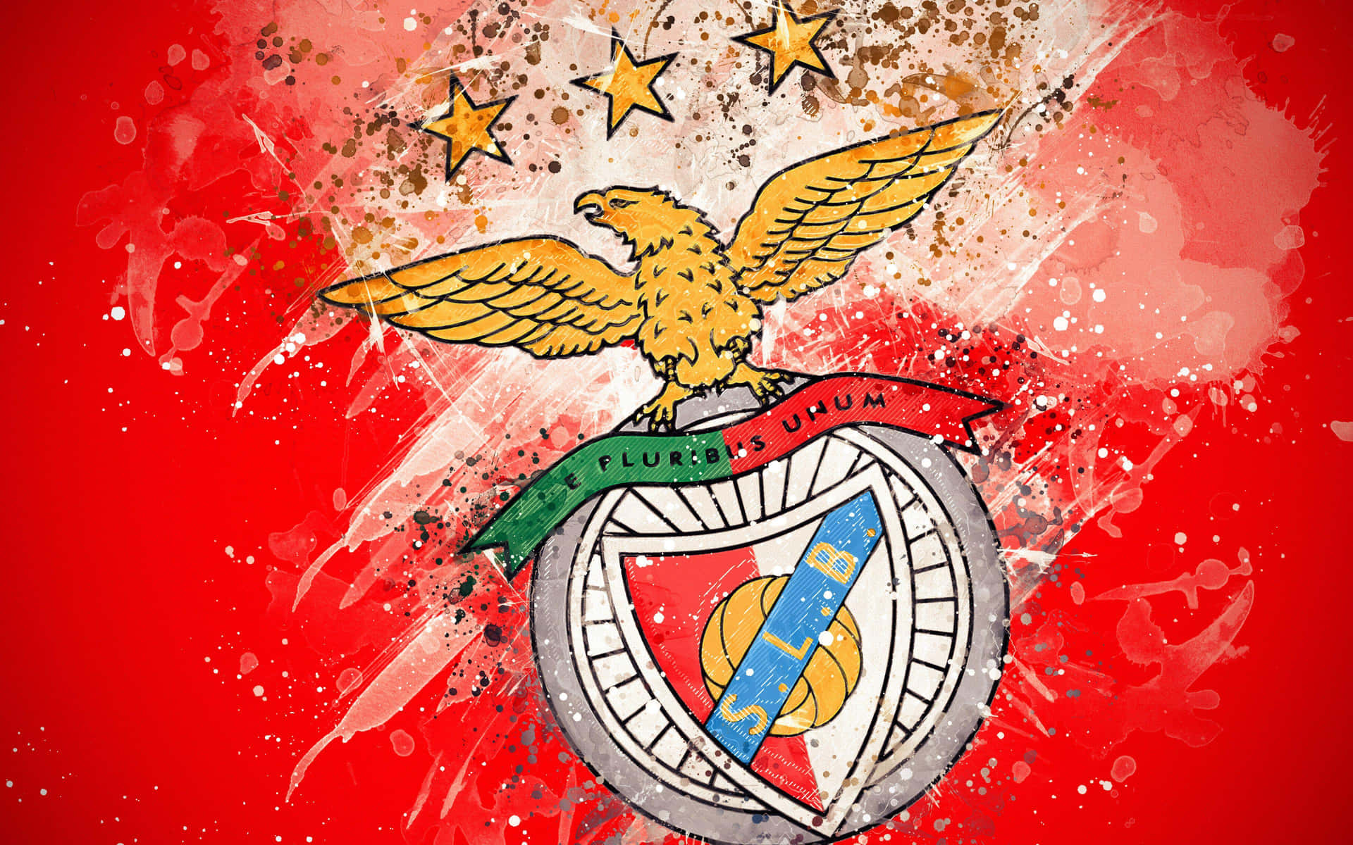 S L Benfica Crest Artistic Background Wallpaper