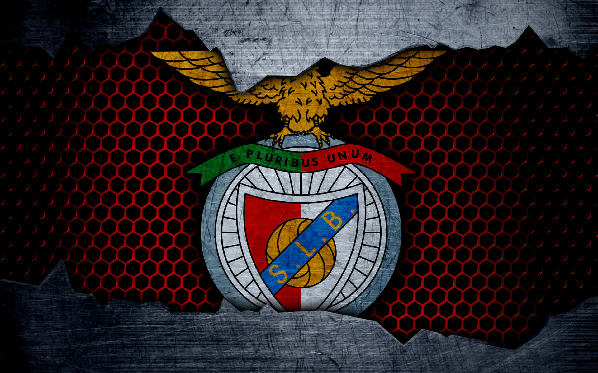 S L Benfica Logo Grungy Background Wallpaper