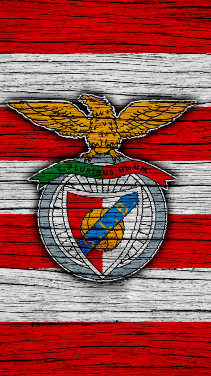 S L Benfica Logo Wooden Texture Background Wallpaper