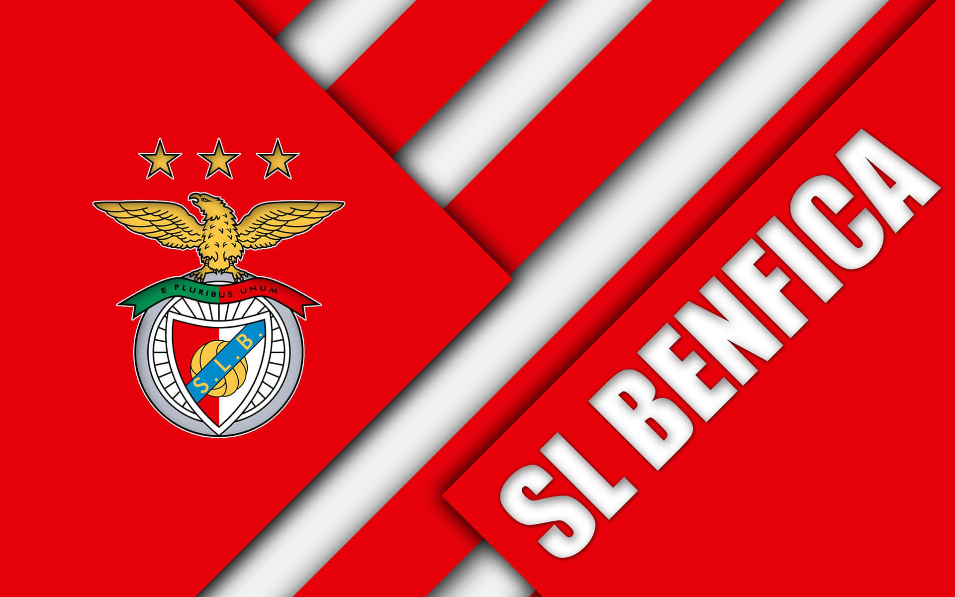 S L Benfica Logoand Stripes Wallpaper