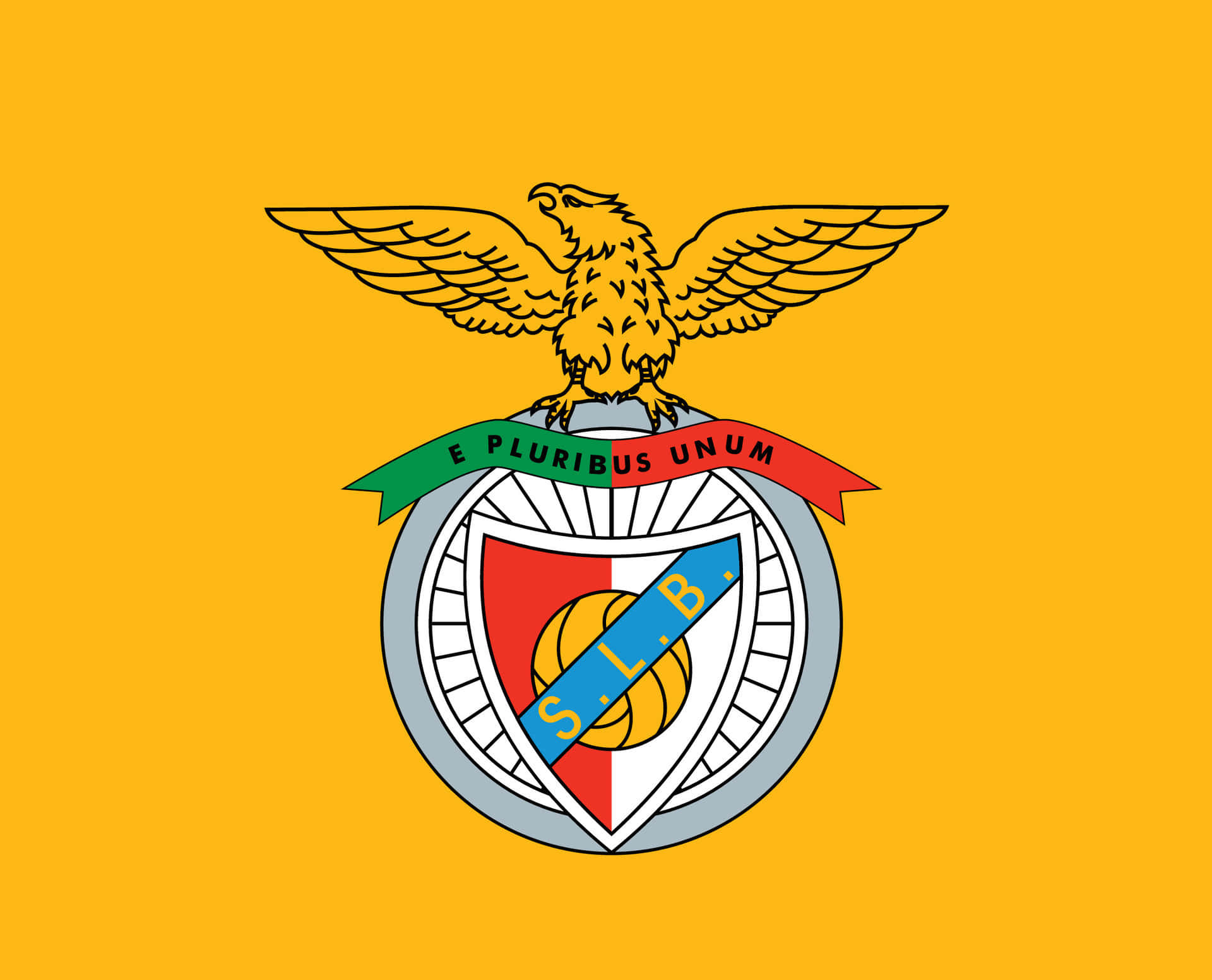 S L Benfica Logoon Yellow Background Wallpaper