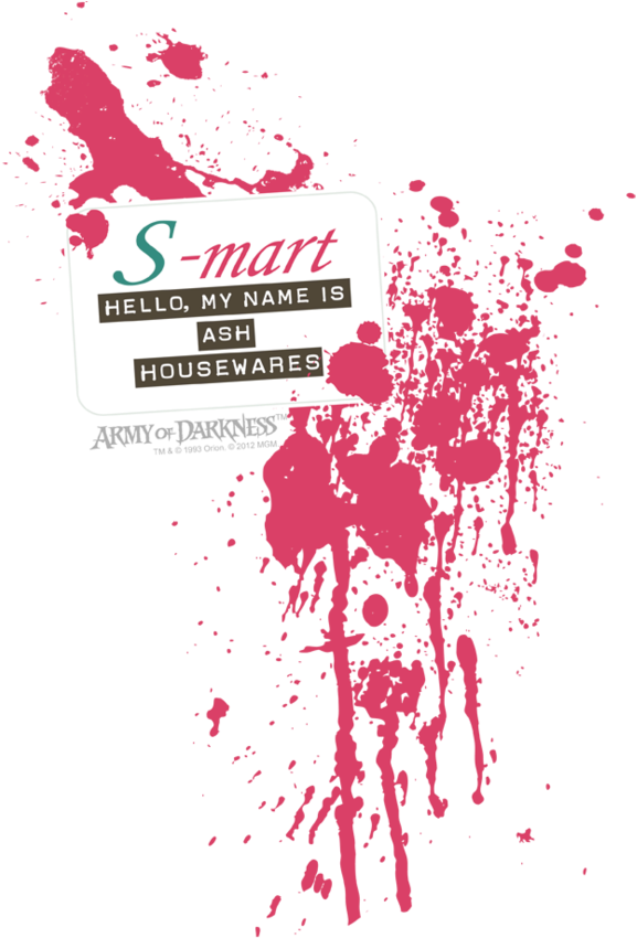 S Mart Ash Name Tag Bloody Background PNG