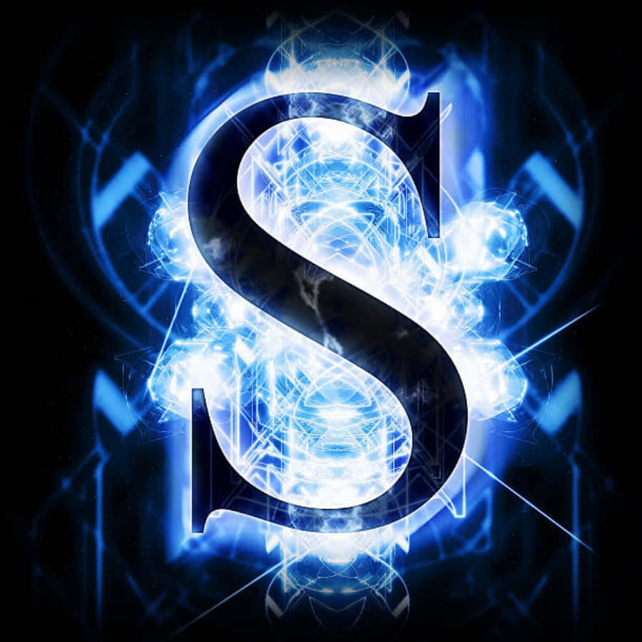 A Blue Letter S With A Blue Light Behind It Wallpaper