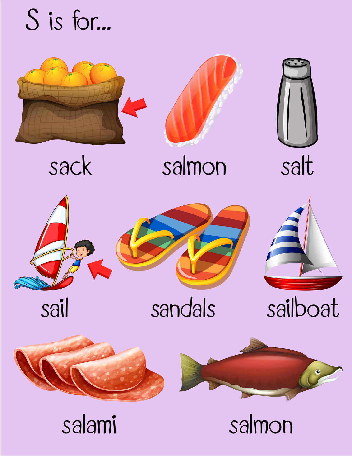 A Poster With S For Salmon Wallpaper
