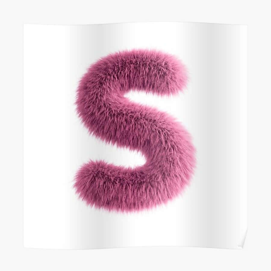 A Pink Furry Letter S Poster Wallpaper