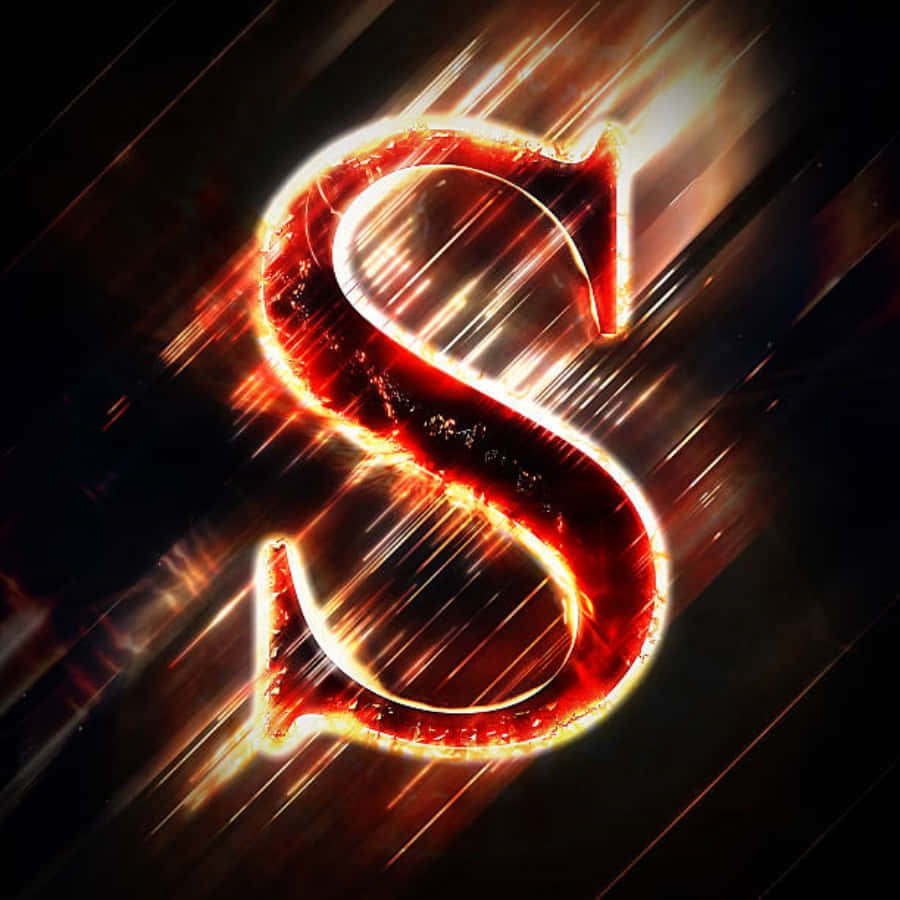 A Fire Burning Letter S On A Black Background Wallpaper