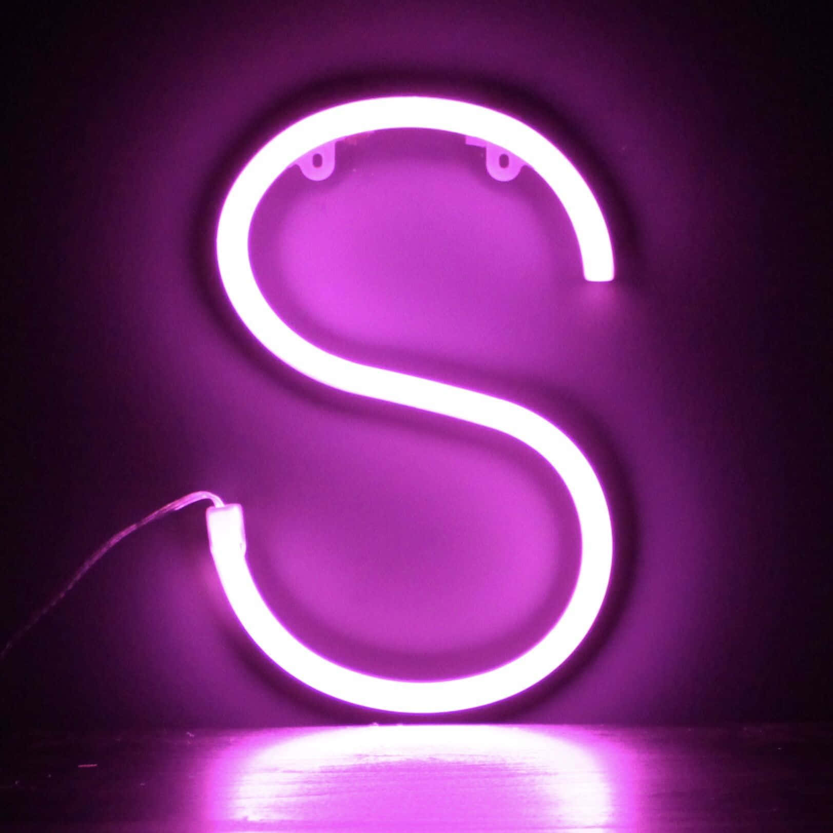 A Neon Sign With The Letter S On It Wallpaper