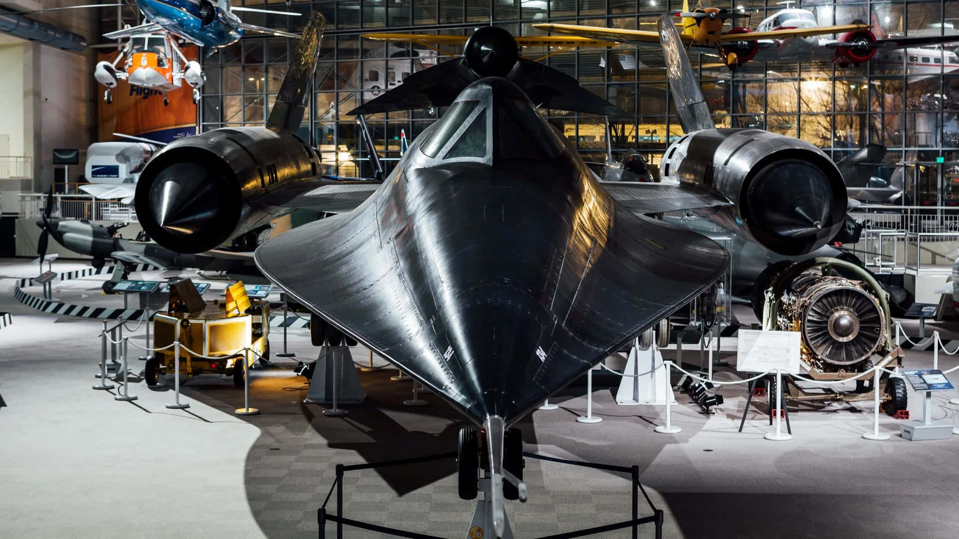 S R71_ Blackbird_ Exhibit_at_ Museum_of_ Flight Wallpaper