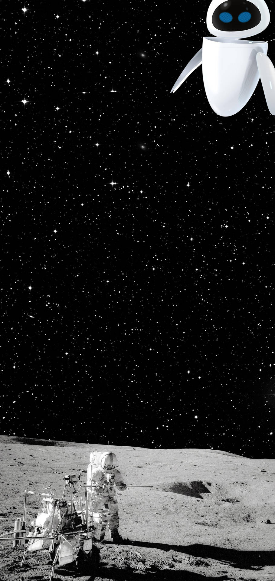 S10+ Rum Måne: Opdag detaljerne i det klare nattehimmel på dette smukke tapet. Wallpaper