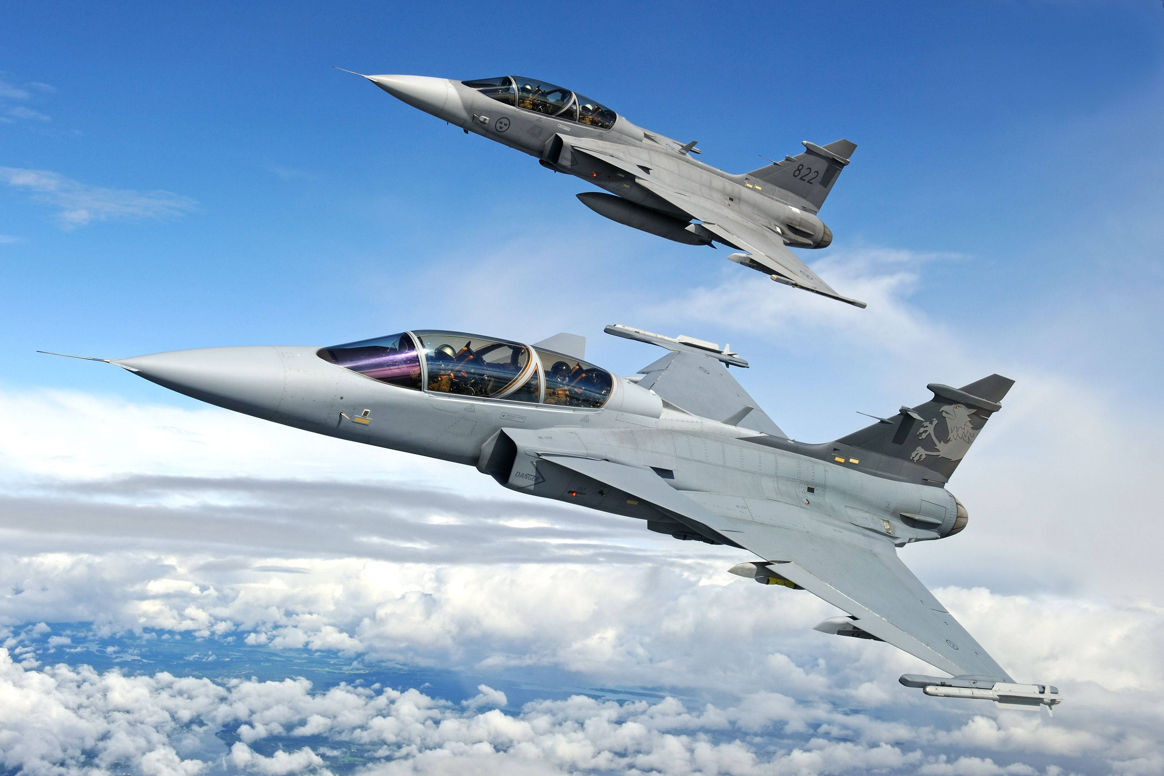 Avionesde Combate Saab Jas 39 Gripen Fondo de pantalla