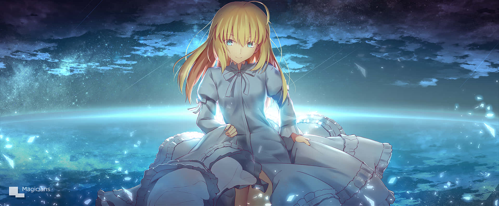 Saber Fate Stay Night In White Gown Wallpaper