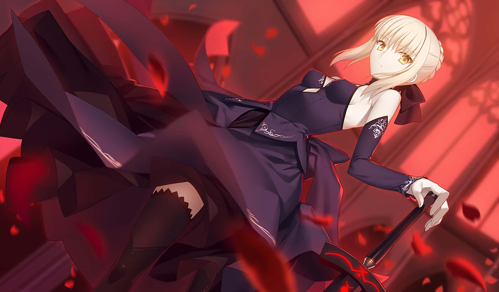 Alter Saber Fate Stay Night With Roses Wallpaper