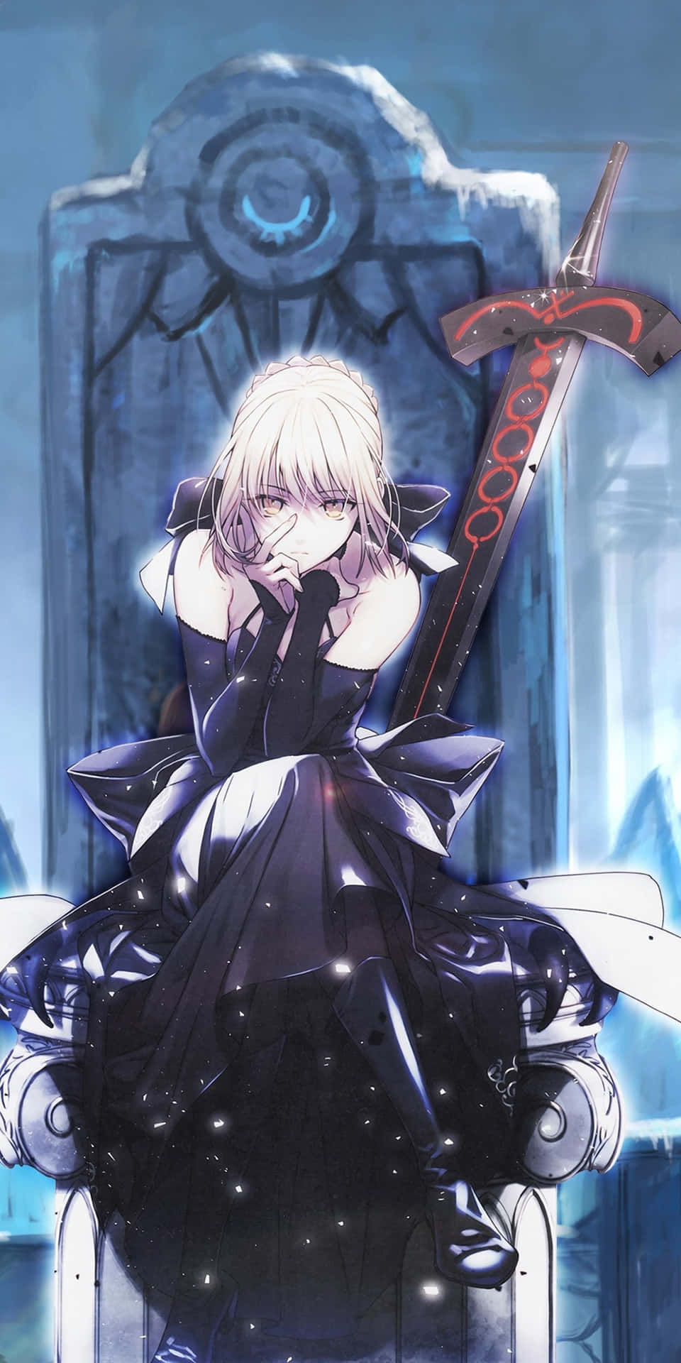 Saber Alter Fate Stay Night On Throne Wallpaper