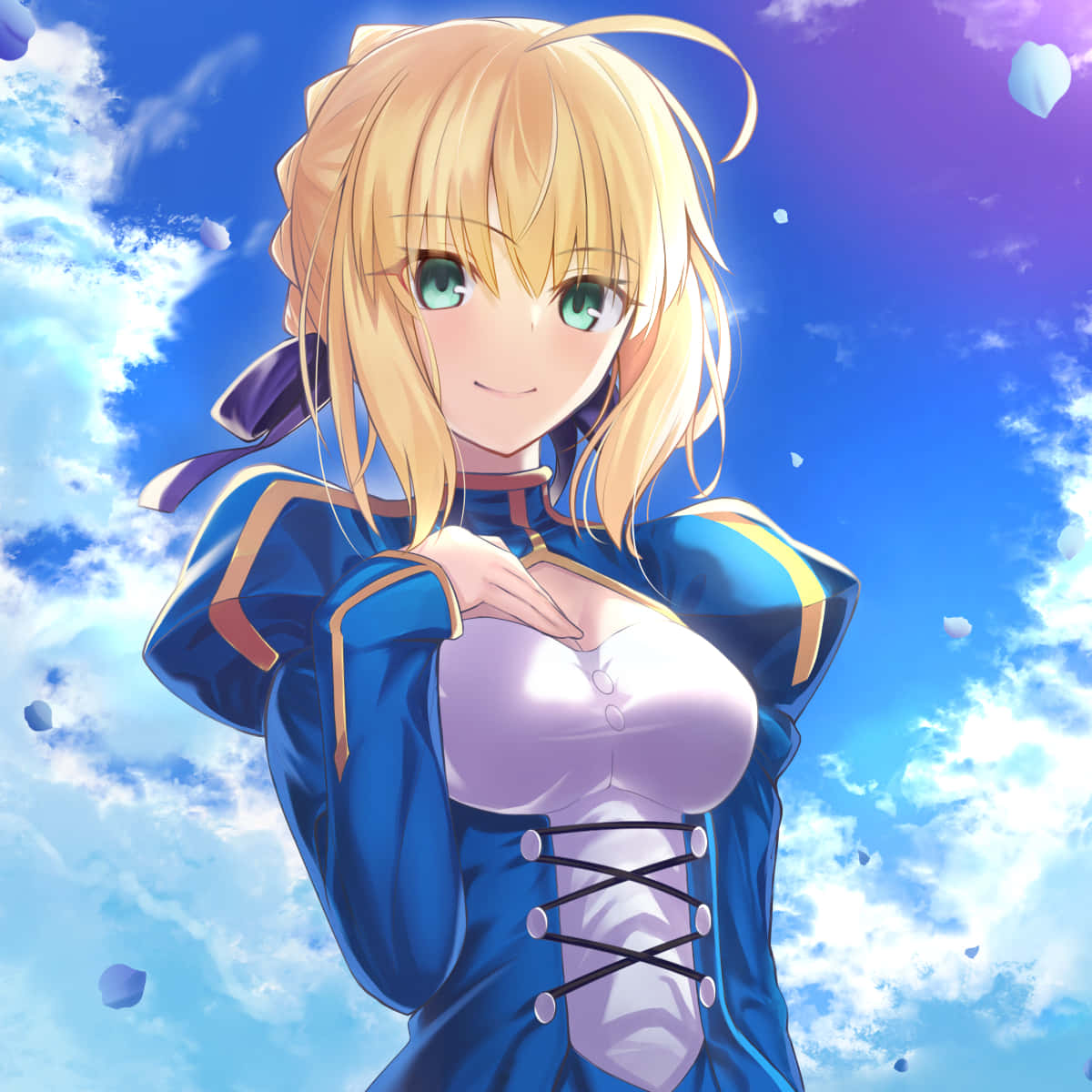 Saber Fate Stay Night Smiling Outside Wallpaper