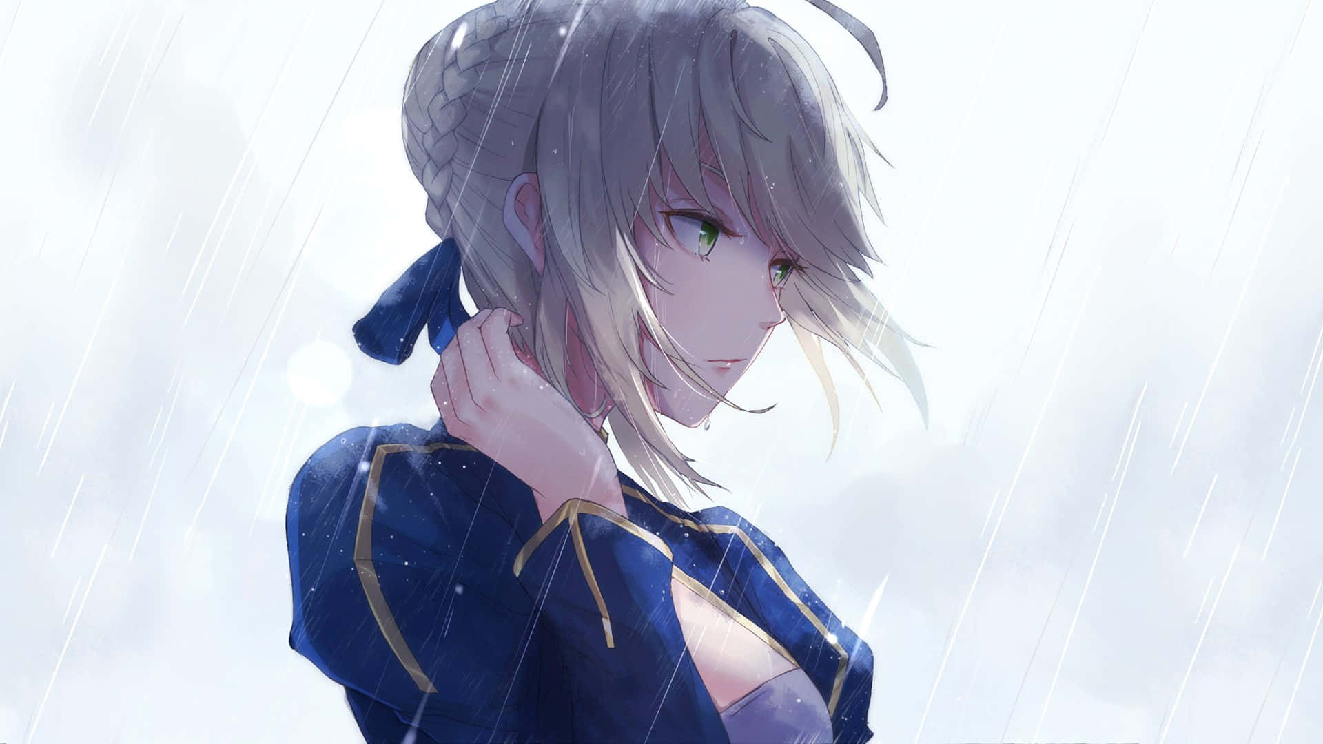 Saber Fate Stay Night In The Rain Wallpaper