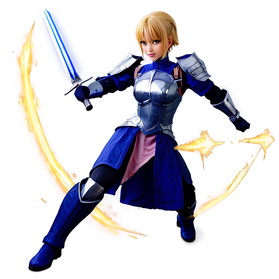 Saber In Battle Pose Png Whw PNG
