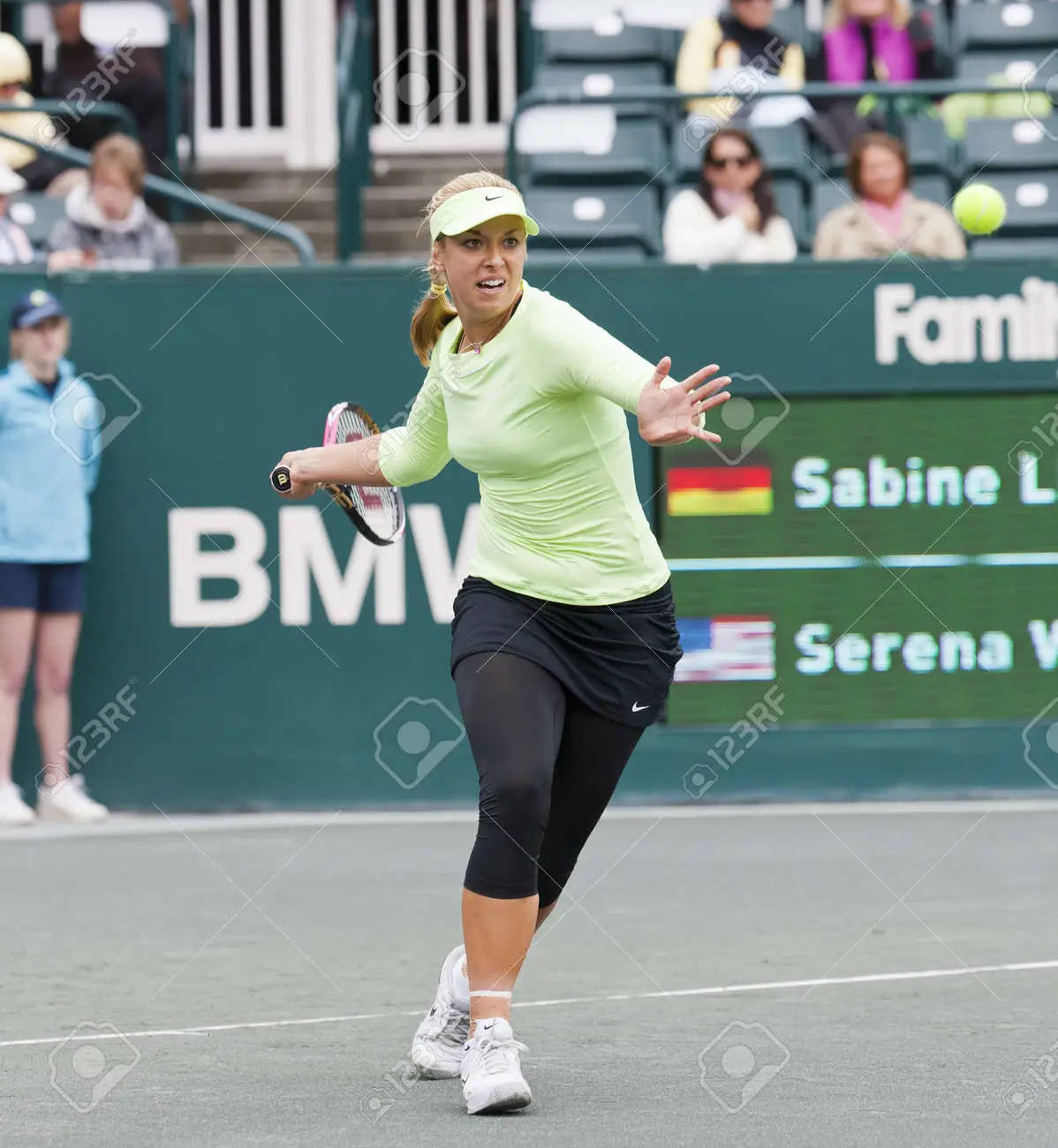 Sabine Lisicki In Action During A Tennis Match Wallpaper