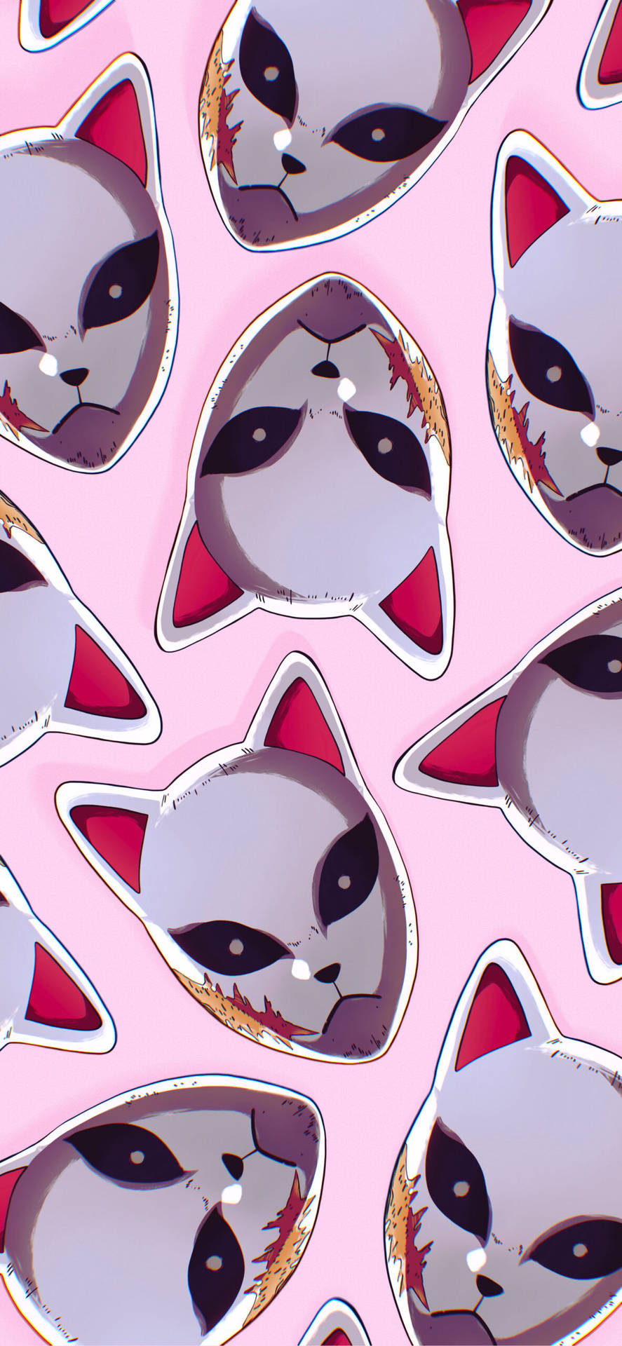 Sabito Demon Slayer Maske Pink Poster Tapet: Wallpaper