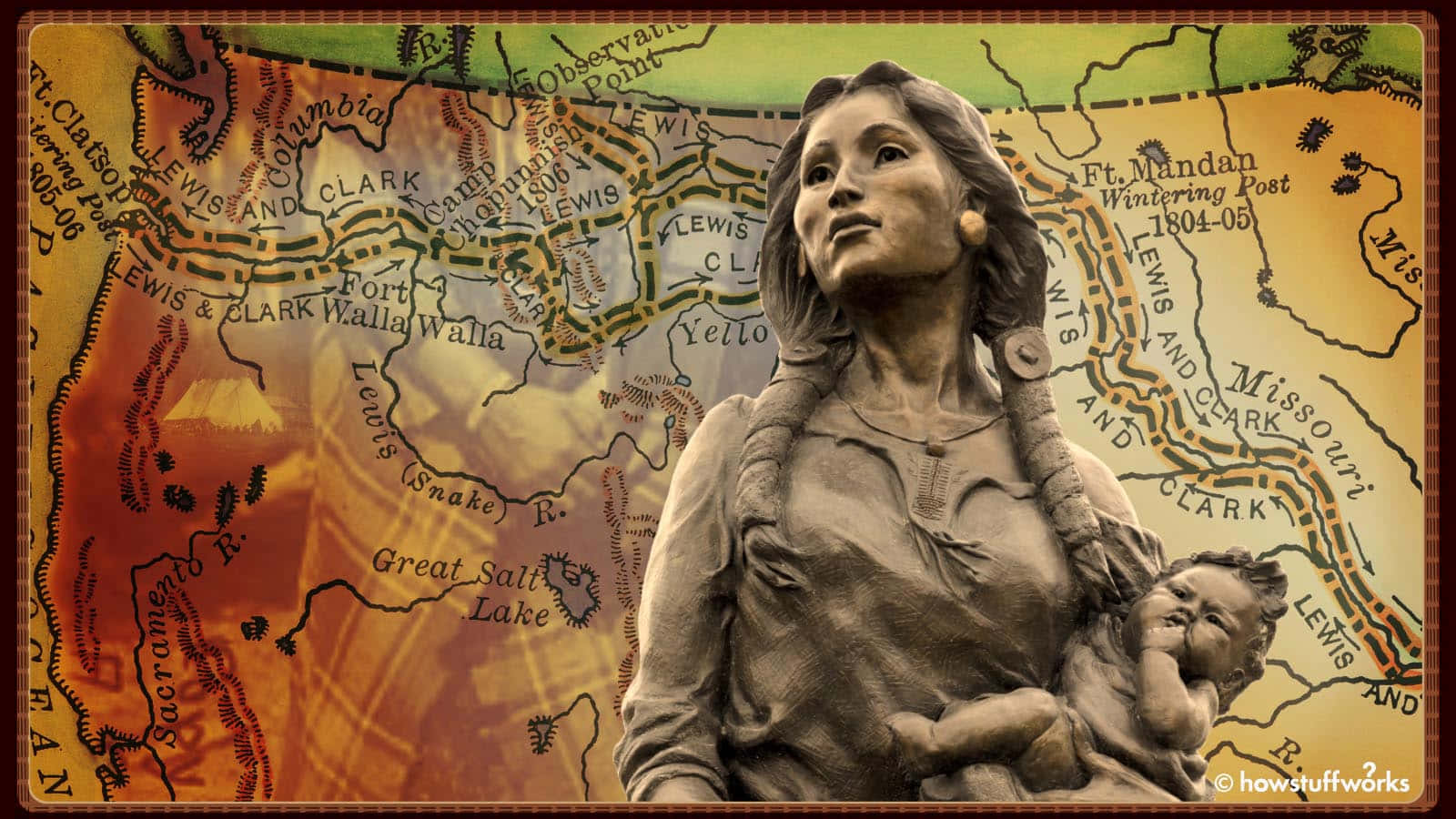 Native American Woman With A Map