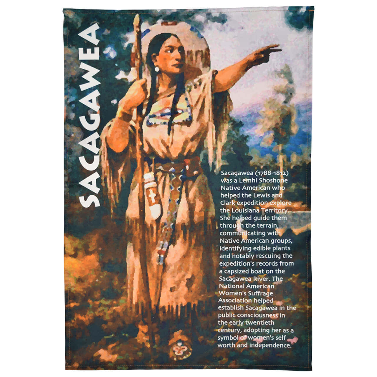 A Native American Woman Is Shown With A Arrow In Her Hand