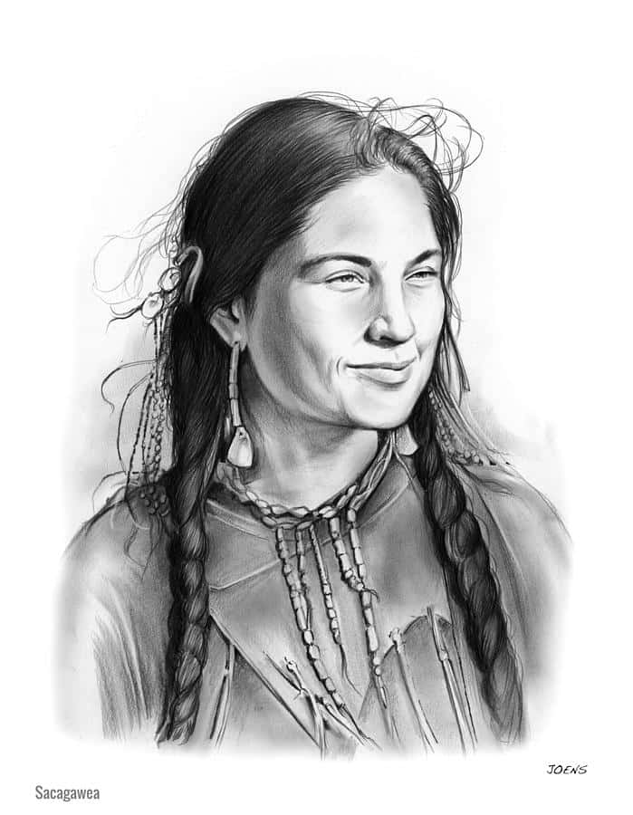 A Drawing Of A Native American Woman