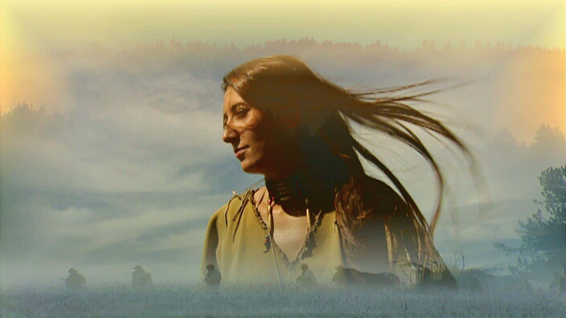 A Woman With Long Hair In A Field