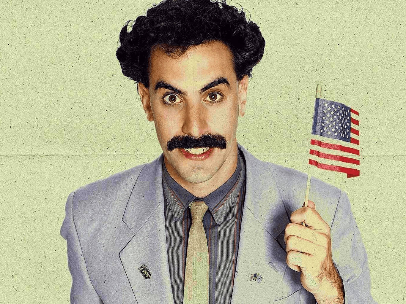 Ilpersonaggio Sacha Baron Cohen Del Film Borat Sfondo