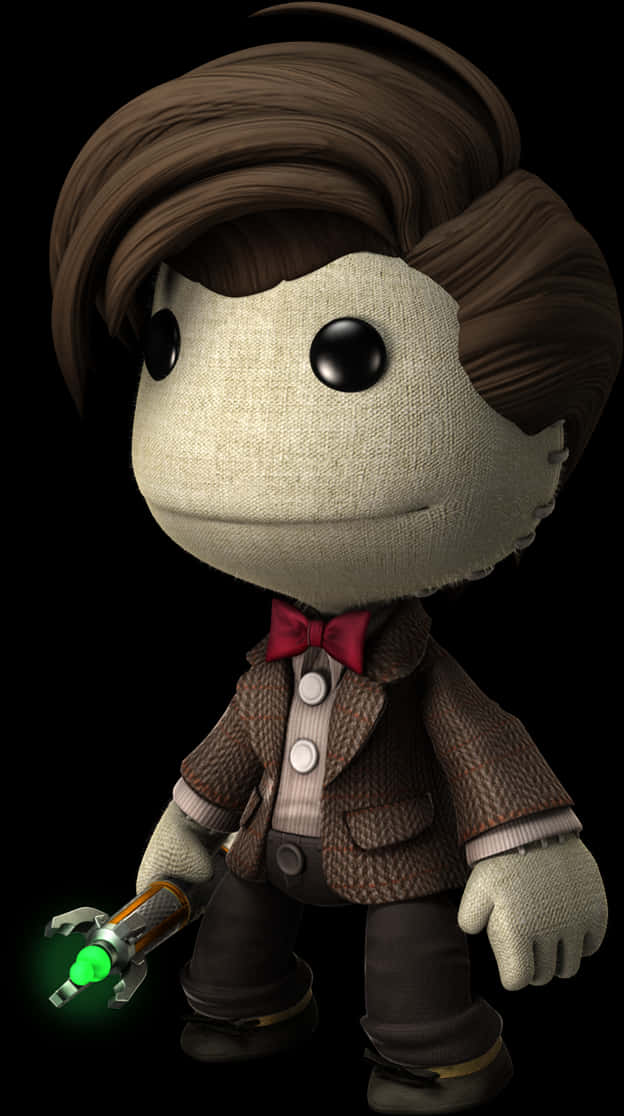 Sackboy Doctor With Sonic Screwdriver PNG